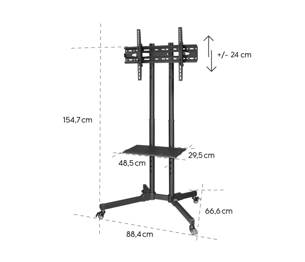 Hama MOBILNY Stojak do TV VESA 600x400 75" MAX 40 KG - 1516987 - zdjęcie 4
